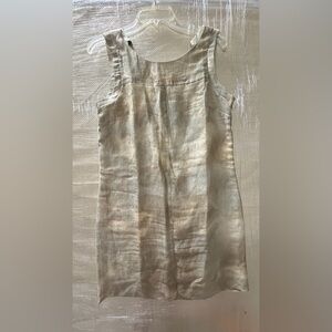 Sleeveless Linen Jumpsuit Romper in Light Beige